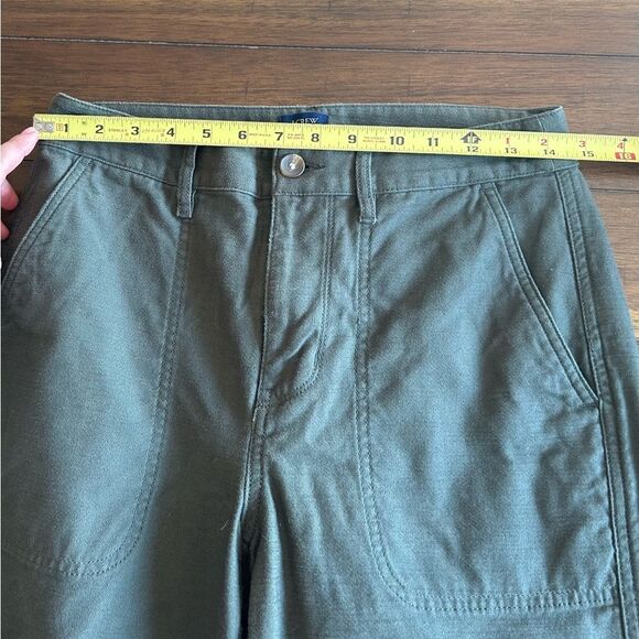J. Crew Cotton Camp Pant High Rise Green Spanish Moss Size 4 - Picture 8 of 11